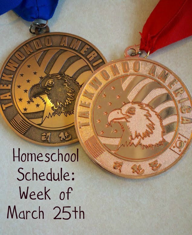 Homeschool Schedule: Week of March 25th