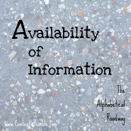 Availability of Information: The Alphabetical Roadway-A